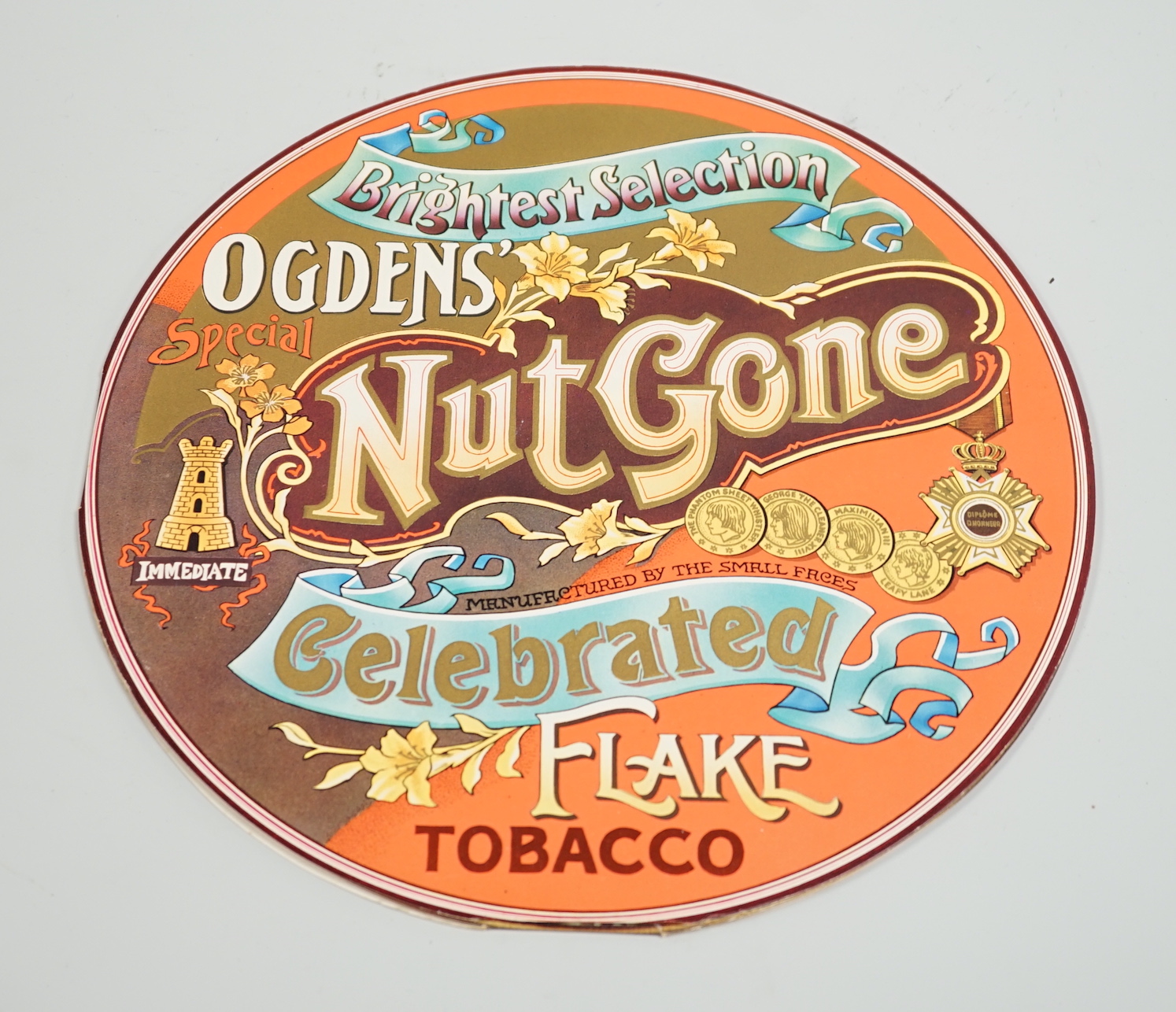 LP's - Small Faces, Ogden's Nut Gone Flake, 1980s re-issue, 30.5cms diameter